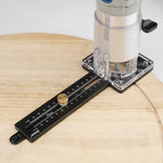 LinkMejor Woodworking Circle Cutting Jig for Electric Trimming Machine Wood Router Milling Circle Slotting Base DIY Tools with Scale Fence