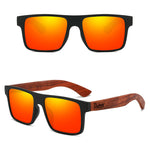 LinkMejor Vintage Wooden Polarized Sunglasses for Men Women UV400 Protection Fashion Square Sun Glasses for Driving Travel Fishing