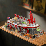 Xbert Brix 66139 RED ROCKET Restaurant Building Block Set 2447PCS 66141 Aerospace Building Block Set 1623PCS Brick Assembly Kit for Children's Gifts Creative Desktop Ornaments Toys