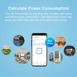 Ewelink WiFi Smart Energy Meter 70A+10A Clamp Sensor Real-Time Monitoring 6-Month Data Log Smart Home Automation Power Energy Savings App Voice Control with Alexa Google IFTTT
