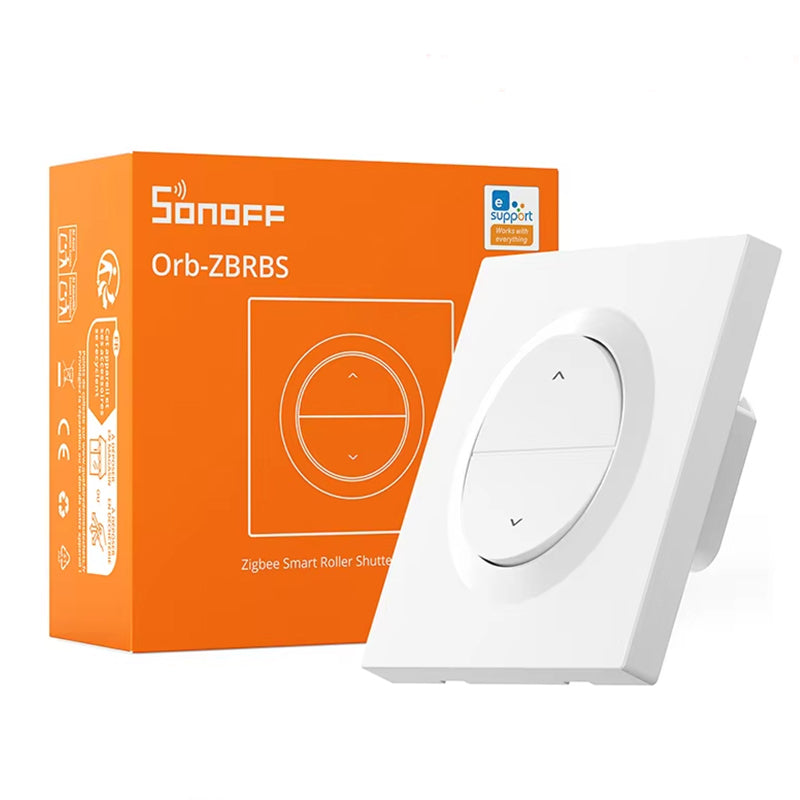 LinkMejor MINI-ZBRBS-E Zigbe Smart Roller Shutter Wall Switch Fusion Series Orb-ZBRBS Precise Percentage Adjustment Schedule Function Voice Control with Alexa Google Home