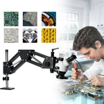 LinkMejor 7X-45X 4K Binocular Stereo Microscope Magnifier Stand Diamond Setting Microscope Camera EU Plug For Jewelry Optical Tools