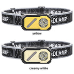 LinkMejor Multi-Source Sensor Headlamp, Portable Running Light With Cap Clip Magnet, Rgb Ambient Light, Digital Display Headlamp For Fishing Camping Hiking,Running