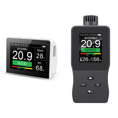 K6-O2 A8-O2 Oxygen Detector 3.5 Inch TFT LCD Screen Real-Time Monitoring 0-30 Percent VOL Industrial Grade Sensors Temperature Humidity Measurement Multilingual Interface Portable Lightweight Design