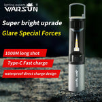 LinkMejor W7000 500 Lumens Rechargeable LED Flashlight with COB Side Light 4 Lights Modes Type-C Charging Waterproof Torch for Camping Hiking Emergency