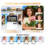 DC28S 12MP Flip Touch Screen Digital Camera 4K HD Video 180° Flip Selfie Screen 120° Wide Angle 16X Zoom 3600mAh Battery for Vlogging Selfie Photography Travel Student