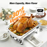 4PCS Warmounts 10L Stainless Steel Square Chafing Dishes for Buffet Chafing Dish Set for Home Parties Christmas Buffet Warmer Set