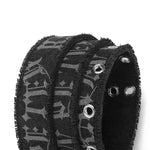 105cm-125cm Fashion Letter Pattern Canvas Belt for Men Women with Iron Pin Buckle 4cm Double-breasted Pants Waistband