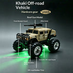 LinkMejor HG4-469 RTR 1/64 2.4G RWD Mini H1 Alloy Army Military Truck RC Car Off-Road LED Light Three Speed Support App Remote Control Vehicles Models Pocket Toys Desktop Collection Gift For Boys