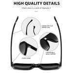 Fashion Square Double-bridge Pilot Sunglasses for Men Women UV400 Protection Sun Glasses for Driving Travel Fishing