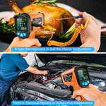 LinkMejor Advanced Infrared Thermometer IRO2C Wide Temperature Range (-50°C to 800°C) Adjustable Emissivity 12-Point Laser Inverted Color Screen HD Backlight Accurate Measurements Ideal for Industrial HVAC and Home Use