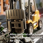 LinkMejor HG4-243 RTR 1/64 2.4G Mini RC Car Alloy Forklift Support App Remote Controlled LED Light Sound Engineering Vehicle Desktop Toys Model Collection Gift For Boys