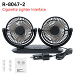 LinkMejor Dual Head Car Fan USB Powered 3 Speed Adjustment Low Noise Universal Vehicle Cooling Fan