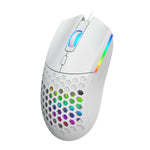 LinkMejor S500 Wired Gaming Mouse Hollow Design 6400DPI RGB Backlight 6-Keys Ergonomics PC Office Computer Gamer Mice