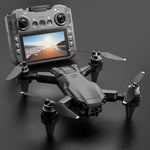 LinkMejor M9 WiFi FPV with 12.5cm LCD Screen Controller HD Dual Camera Servo Gimbal Optical Flow Positioning Brushless Foldable RC Drone Quadcopter RTF
