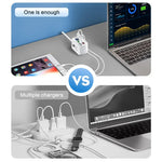 10A 220V 6-Port USB PD Charger Power Strip Fast Charging Desktop Charging Station EU Plug US Plug with 1M Long Cord USB HUB Adapter Socket for iPhone 16 16 Pro 15 14 13 Pro Max for Huawei Mate XT for Xiaomi 15pro