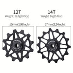 LinkMejor 12/14T Bicycle Ceramic Pulleys Lightweight Aluminum Alloy Smooth Speed Change Bike Rear Derailleur Bearing Guide Wheel for MTB