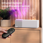 Tevorex 7-Color Flame Effect Diffuser with 360° Rotating Projection, Remote Control Plug-In Air Humidifier for Home & Office