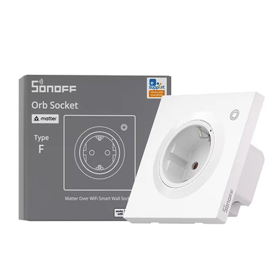 LinkMejor WS01TPF-E Orb Socket Matter Over WiFi EU Smart Wall Socket Type-F Smart Energy Insights Intelligent Overload Protection