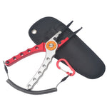 LinkMejor Fishing Pliers Line Cutter Split Ring Multi-Purpose Cutter With Coiled Lanyard Buckle Tool For Outdoor Saltwater Freshwater Fishing