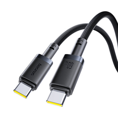 Baseus PD60W Type-C to Type-C Cable PD3.0 Fast Charging Data Transmission Tinned Copper Core Line 0.25M/1M/2M Long for iPhone 17 17Pro 16 15 Pro Max for SAMSUNG for HUAWEI for OPPO