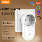 LinkMejor 16A Smart WiFi EU Plug Socket Real-time Current Voltage Power Monitoring APP Timing Outlet with LED Light Voice Control with Alexa Google