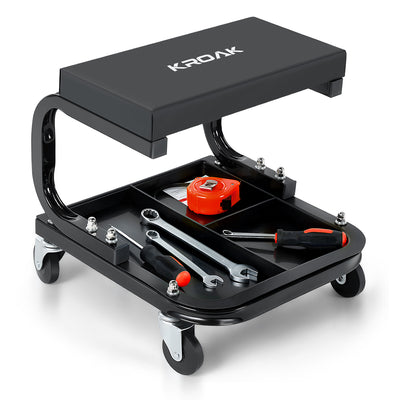 Heavy-Duty Garage Creeper Mechanic Stool with Tool Tray Storage for Car Maintenance