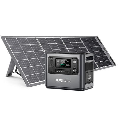[USA Direct] Aferiy P110-D 1200W 960Wh LiFePO4 Portable Power Station +1* S200 200W Solar Panel UPS Pure Sine Wave Camping RV Home Emergency Portable Generator US Plug