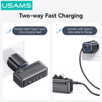 USAMS CD233 20W 4500mAh Dual-Port Plug-in Power Bank Digital Display External Battery Power Supply with 2 Inputs & 2 Outputs Support PD QC AFC FCP SCP Fast Charging for iPhone 16 Pro 15 14 Plus 13 12 Pro Max for Huawei Mate XT for Xiaomi 15pro for Samsung