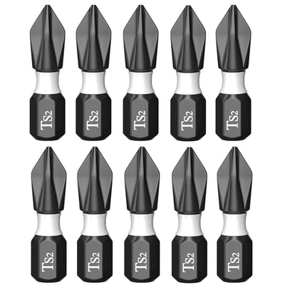 5/10PCS Tungsten Steel Electric Screwdriver Head Set High Hardness Magnetic Cross Head S2 Alloy Bits Nickel Plated Rust Resistance