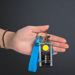 Magnetic COB LED Work Light Portable Keychain Flashlight UV Light Red/Blue Warning Green Light Keychain Light Mini Torch Light