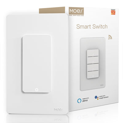 LinkMejor Tuya Smart WiFi Wall-mounted Switch Timing Function Remote APP Control Voice Control with Alexa Google Home 1/2/3/4 Gang Light Switch US Standard