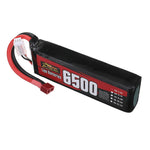 LinkMejor Power 7.4V 6500mAh 60C 2S LiPo Battery T Plug for RC Car