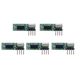 LinkMejor 433Mhz RF Transmitter and Receiver Superheterodyne ASK 433 Mhz Module with Antenna for ArduinoUno Wireless Diy Kits