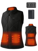 Auxo 5-Zone Heated Vest for Women with Battery Pack Included, Lightweight Windproof Waterproof Winter Warm 3 Heat Settings Electric Sleeveless Top Clothing
