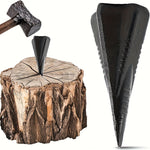 Manual Splitting Wedge Steel Diamond Shape 4 Way Log Splitter High Strength Anti Rust Coating Labor Saving Sledgehammer Tool Wood Splitting