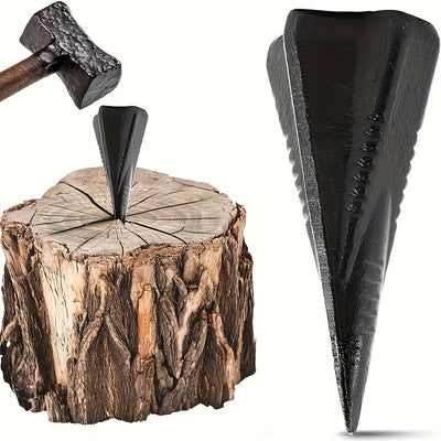 Manual Splitting Wedge Steel Diamond Shape 4 Way Log Splitter High Strength Anti Rust Coating Labor Saving Sledgehammer Tool Wood Splitting