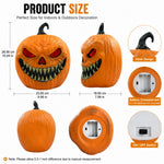 Elfeland Halloween LED Lantern Light Voice-Activated Electric Ambience Pumpkin Night Lamp for Indoor Outdoor Holiday Decoration