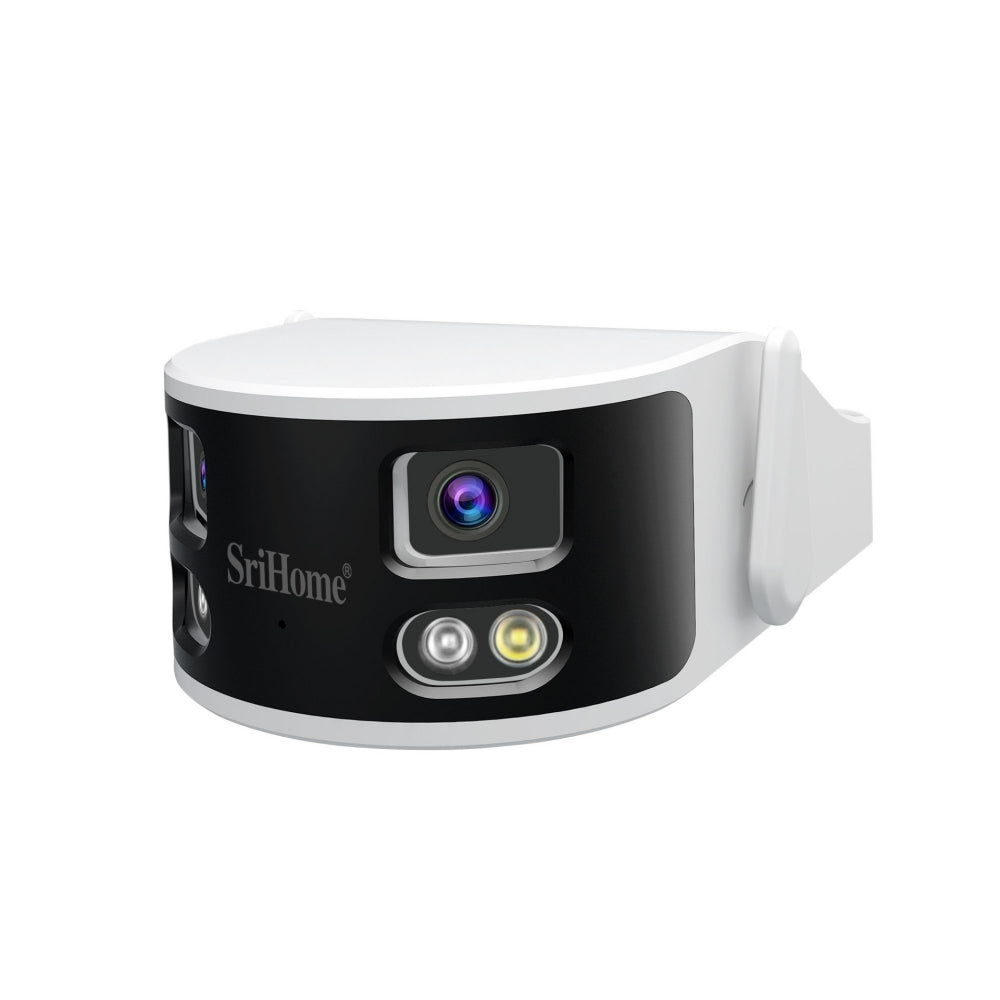 SriHome SH070 4MP Dual Lens WIFI Security Camera 180 degrees Wide Angle Night Vision Two Way Audio IP66 Waterproof Surveillance Camera for Outdoor