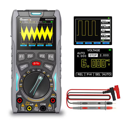 LinkMejor MDS9208 3In1 Oscilloscope Multimeter Signal Generator 12MHz 50Msps Portable High Storage Capacity Low Power Consumption