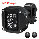 Solar Charging TPMS Motorcycle Tire Pressure System Tyre Temperature Alarm LED Display IP67 Waterproof