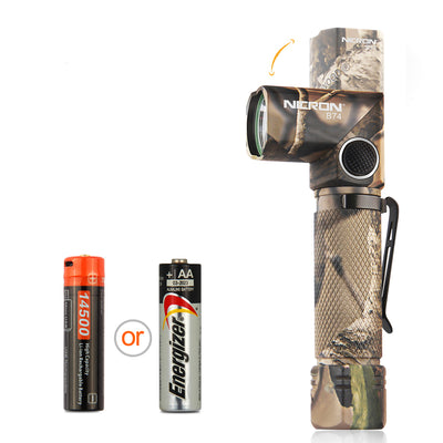 LinkMejor B74 700LM 90 Degree L-shape LED Camo Rechargeable Twist Clip Flashlight 14500 Waterproof LED Torch