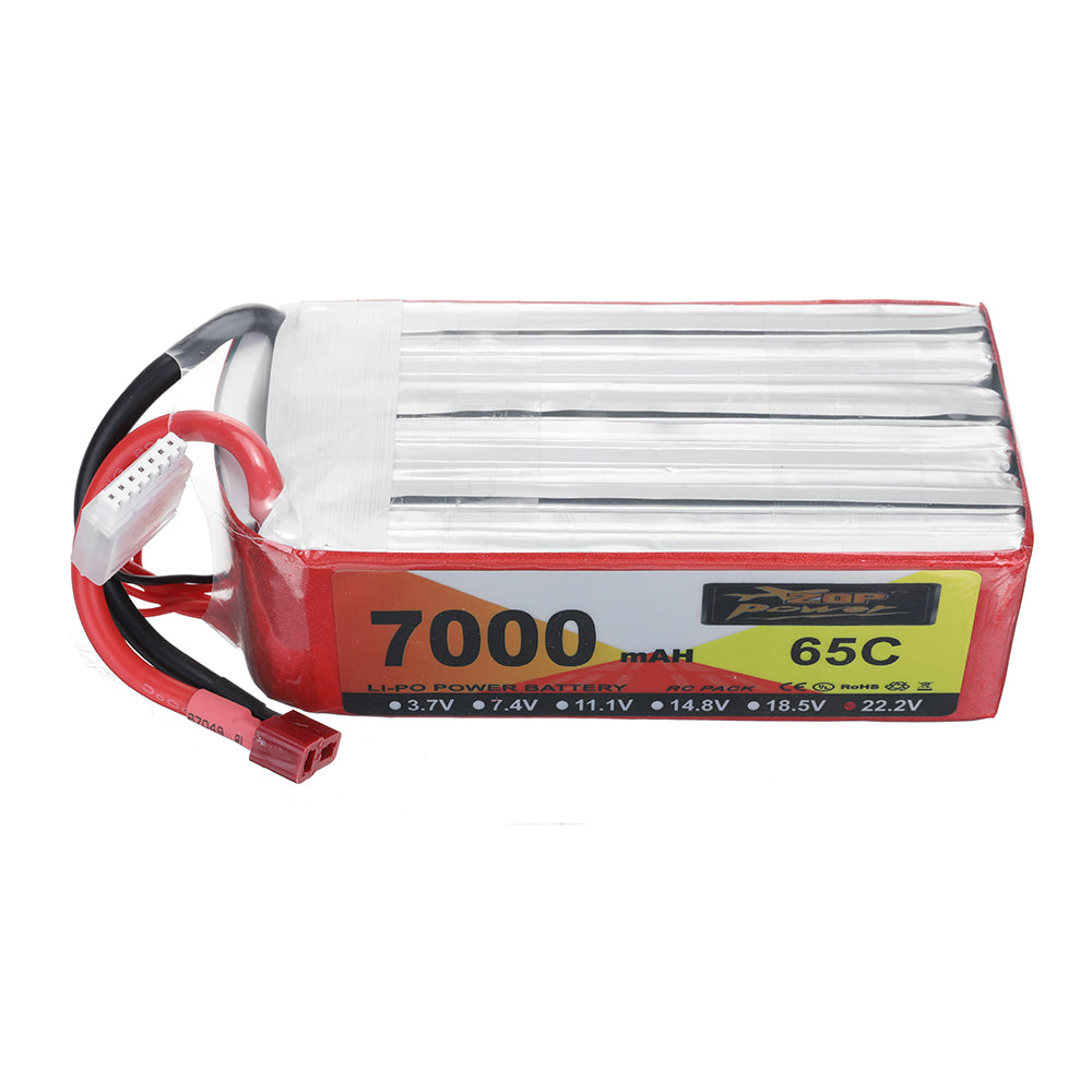 LinkMejor Power 22.2V 7000mAh 65C 6S LiPo Battery T Plug for RC Car