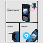 GLM150 C Laser Rangefinder 150 Meter Range Bluetooth Enabled Measuring Master APP IP54 2.8" IPS Screen with Zoom Function