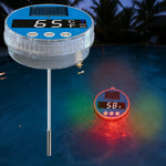 Solar Powered Floating Pool Thermometer Digital LED Display With 3-Color Temperature Light C/F Switchable For Swimming Pools Hot Tubs Spas