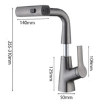 Pull Out Basin Faucet 360° Rotatable 304 Stainless Steel Kitchen Sink Mixer Tap with Pull Out Sprayer Hot And Cold Dual Control