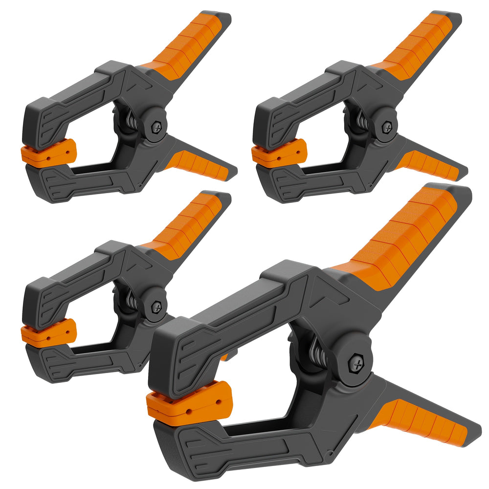 4PCS 6 Inch Heavy Duty Plastic Spring Wood Clamps with with 30Lbs Powerful Clamping Force for Woodworking Photography Backdrop Household Use Cover Holding Wood Gluing