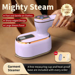 Tevorex 1000W Handheld Garment Steamer, 90° Adjustable Foldable Steam Iron with Digital Display, 2 Iron Modes, 100ml Water Tank, Wrinkle Removal for Travel & Home