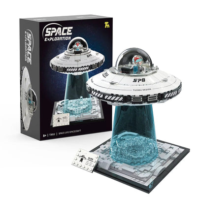 LinkMejor T3012 Space Exploration Model UFO Spaceship Spacecraft with LED Light MOC Building Block Brick Toy Set for Kids Children Gift