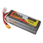 LinkMejor Power 14.8V 5500mAh 75C 4S LiPo Battery XT60 Plug for RC Drone